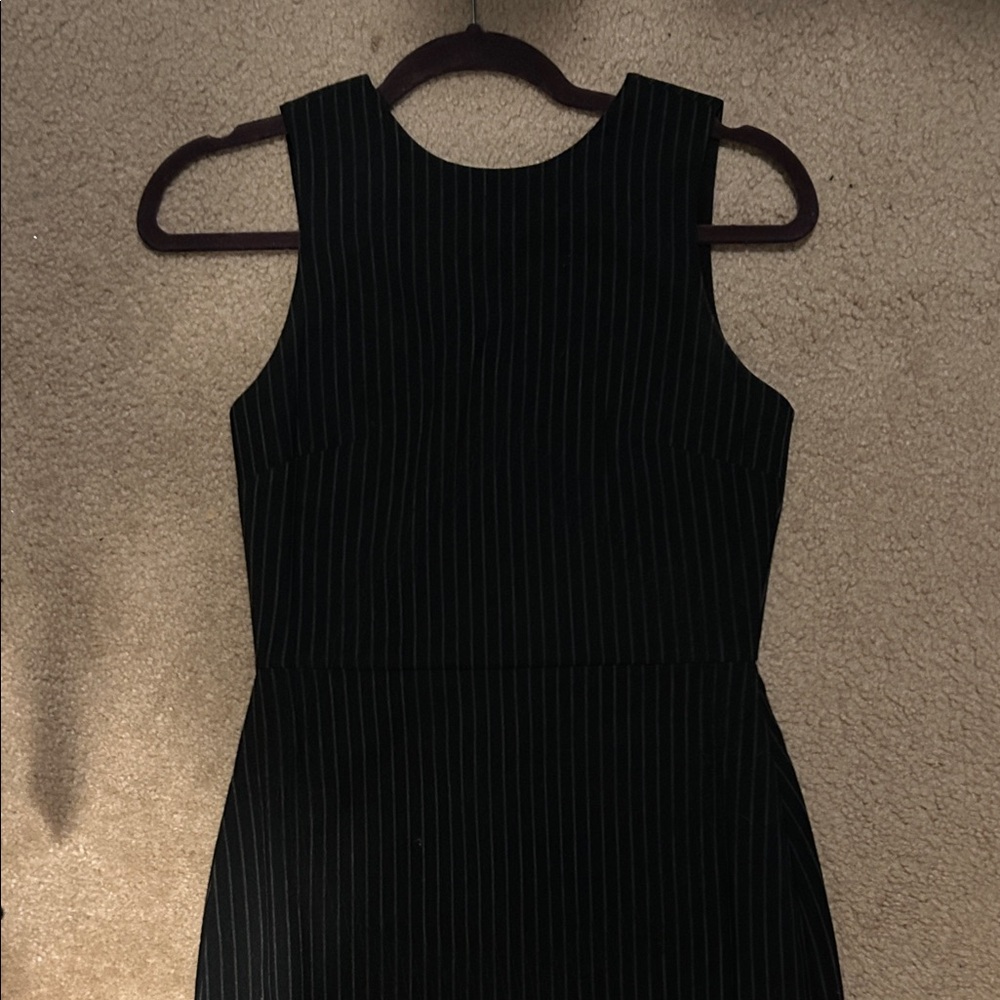 Banana Republic Black Pinstripe Midi Dress